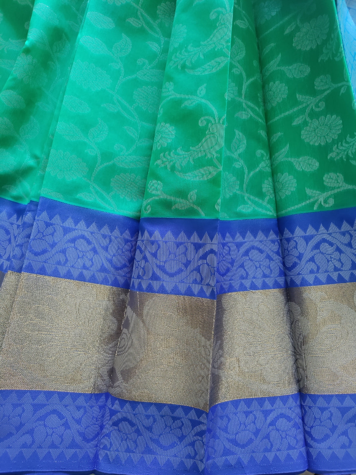 Green Semi Silk Cotton Saree