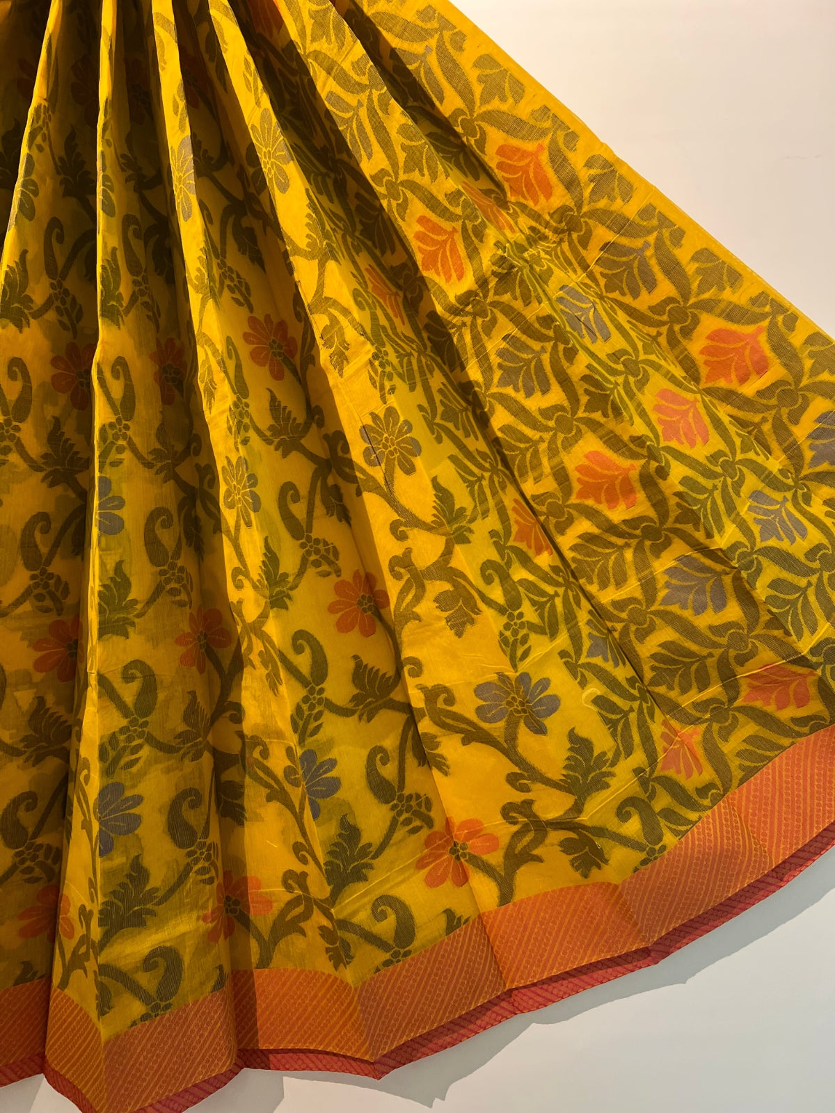 Yellow Semi Silk Cotton Saree