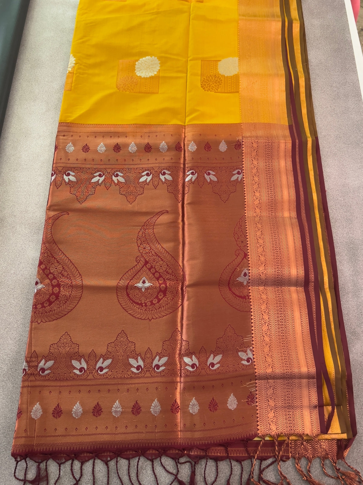 Mustard Yellow Semi Soft Silk Saree