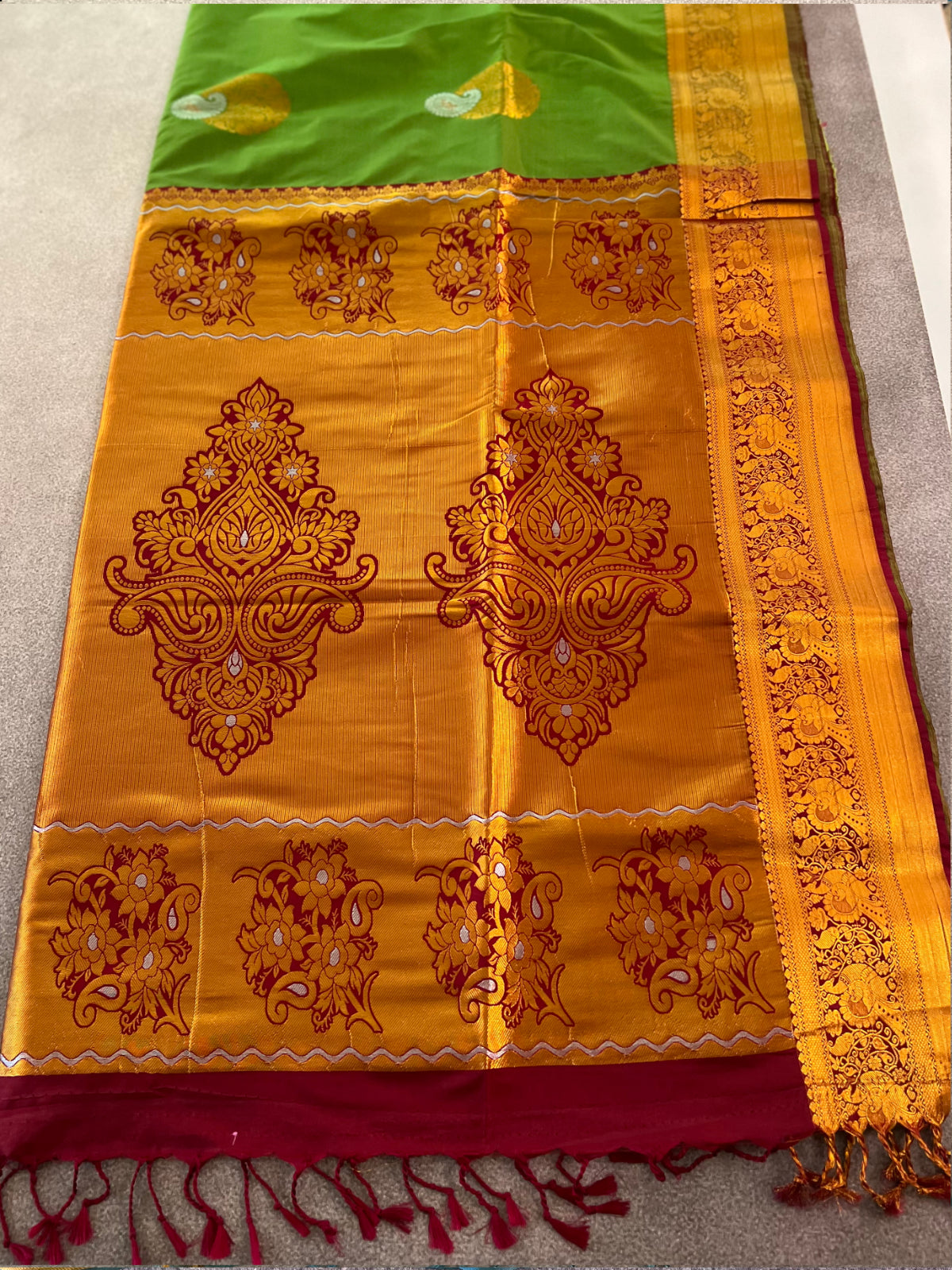 Green Semi Soft Silk Saree