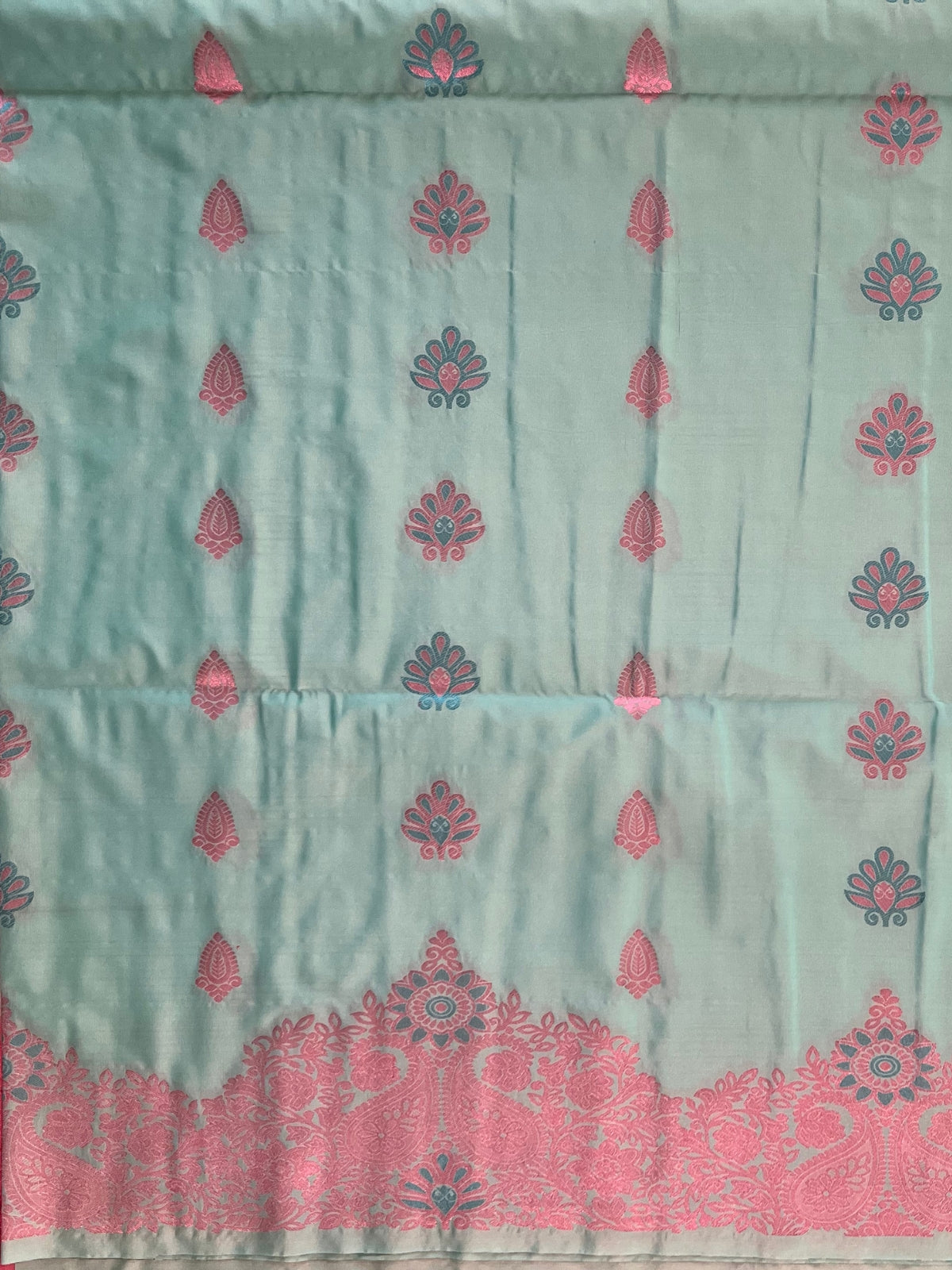 Light Blue Semi Soft Silk Saree