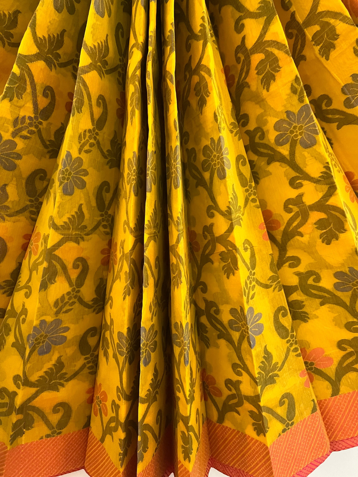 Yellow Semi Silk Cotton Saree