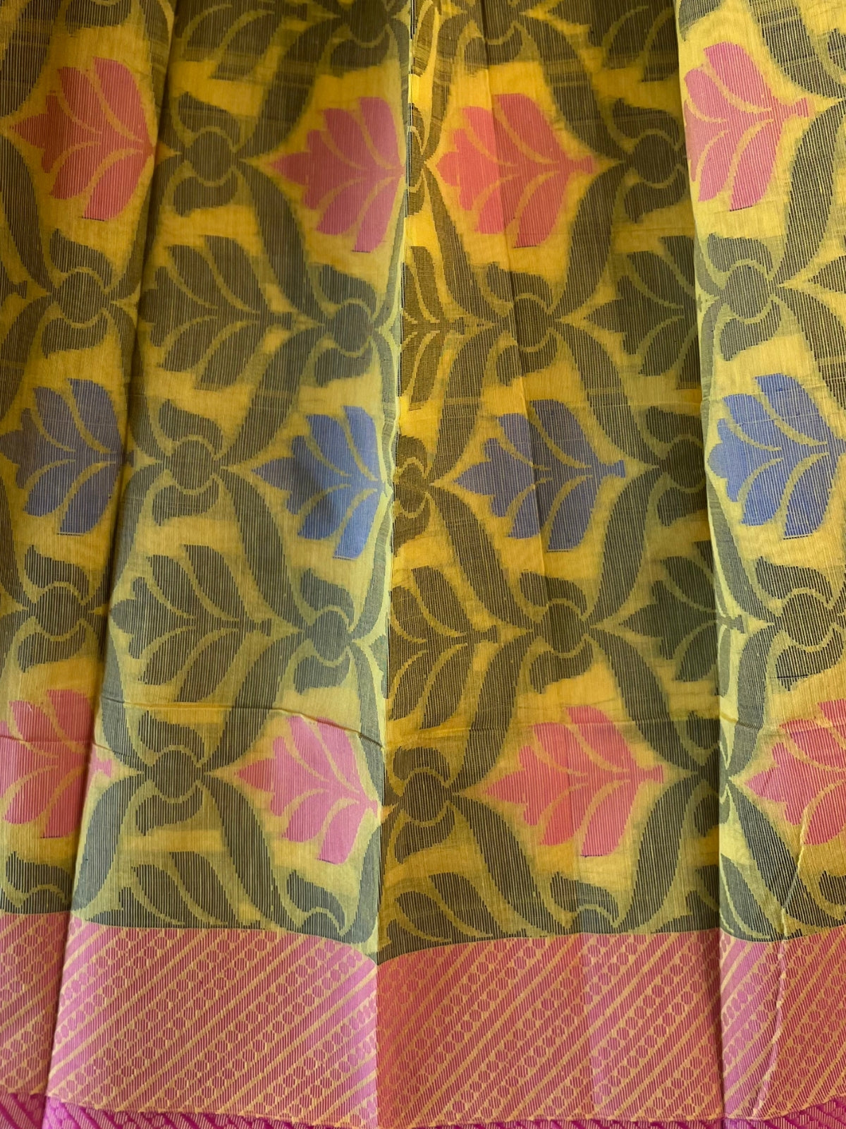 Yellow Semi Silk Cotton Saree