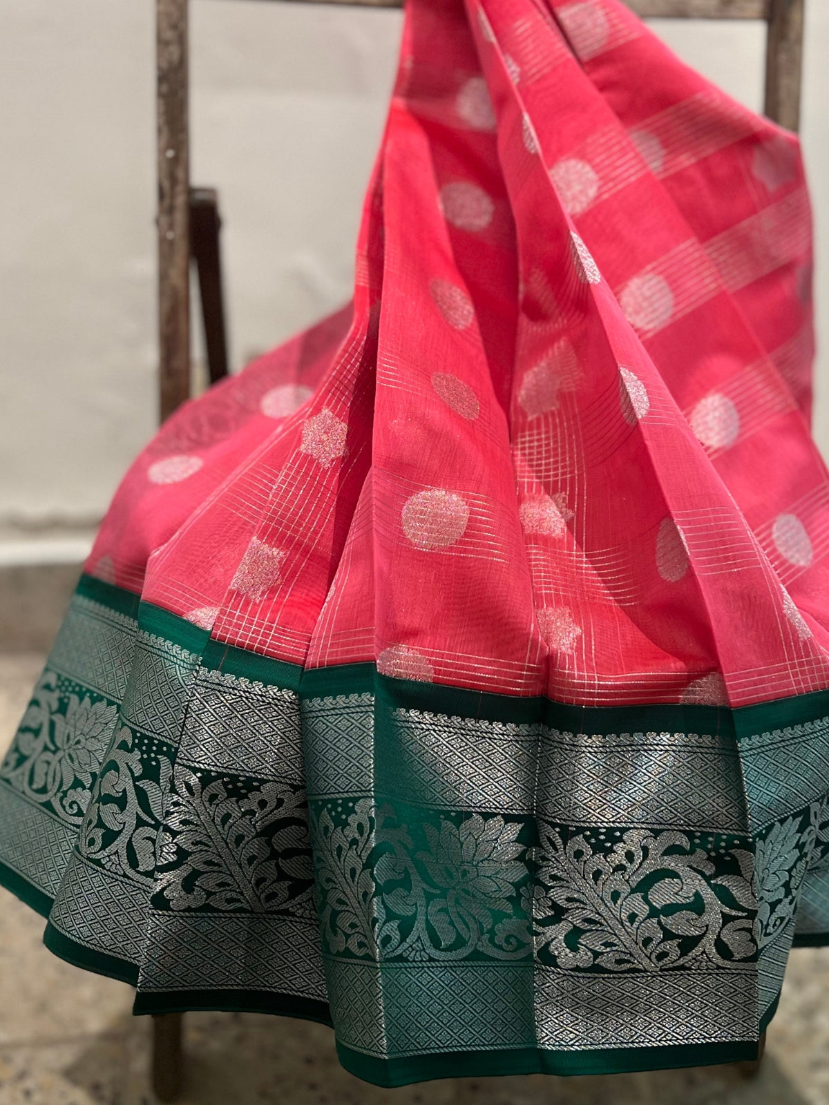 Pink Semi Silk Cotton Saree