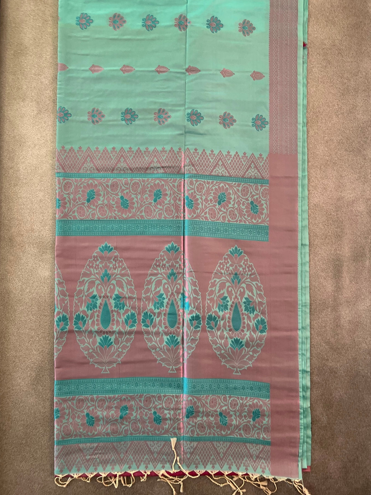 Light Blue Semi Soft Silk Saree