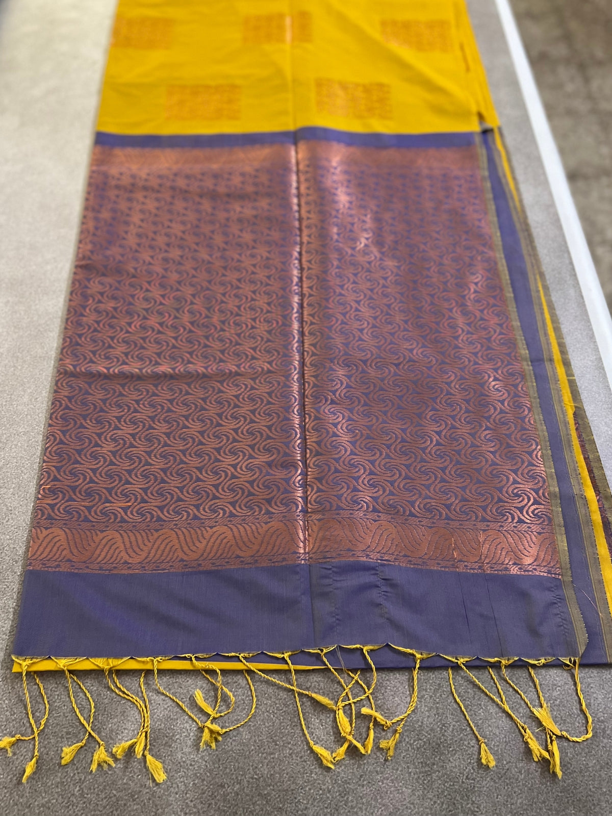 Mustard Yellow Semi Soft Silk Saree