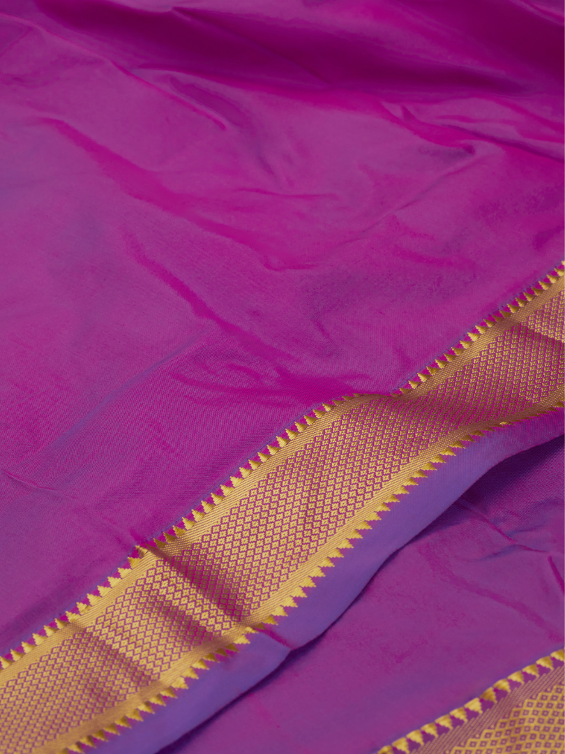 Purple 9 Yards Kanchivaram Silk Saree