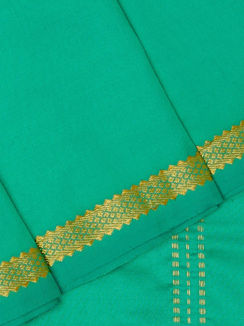 Parrot Green 9 Yards Kanchivaram Silk Saree