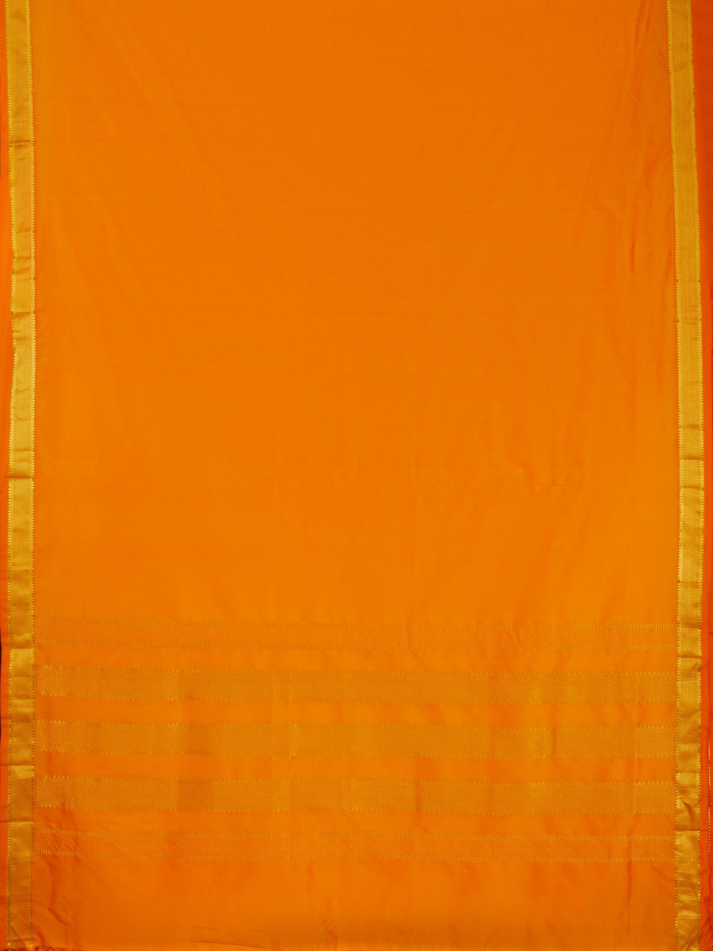 Mambalam Orange 9 Yards Kanchivaram Silk Saree