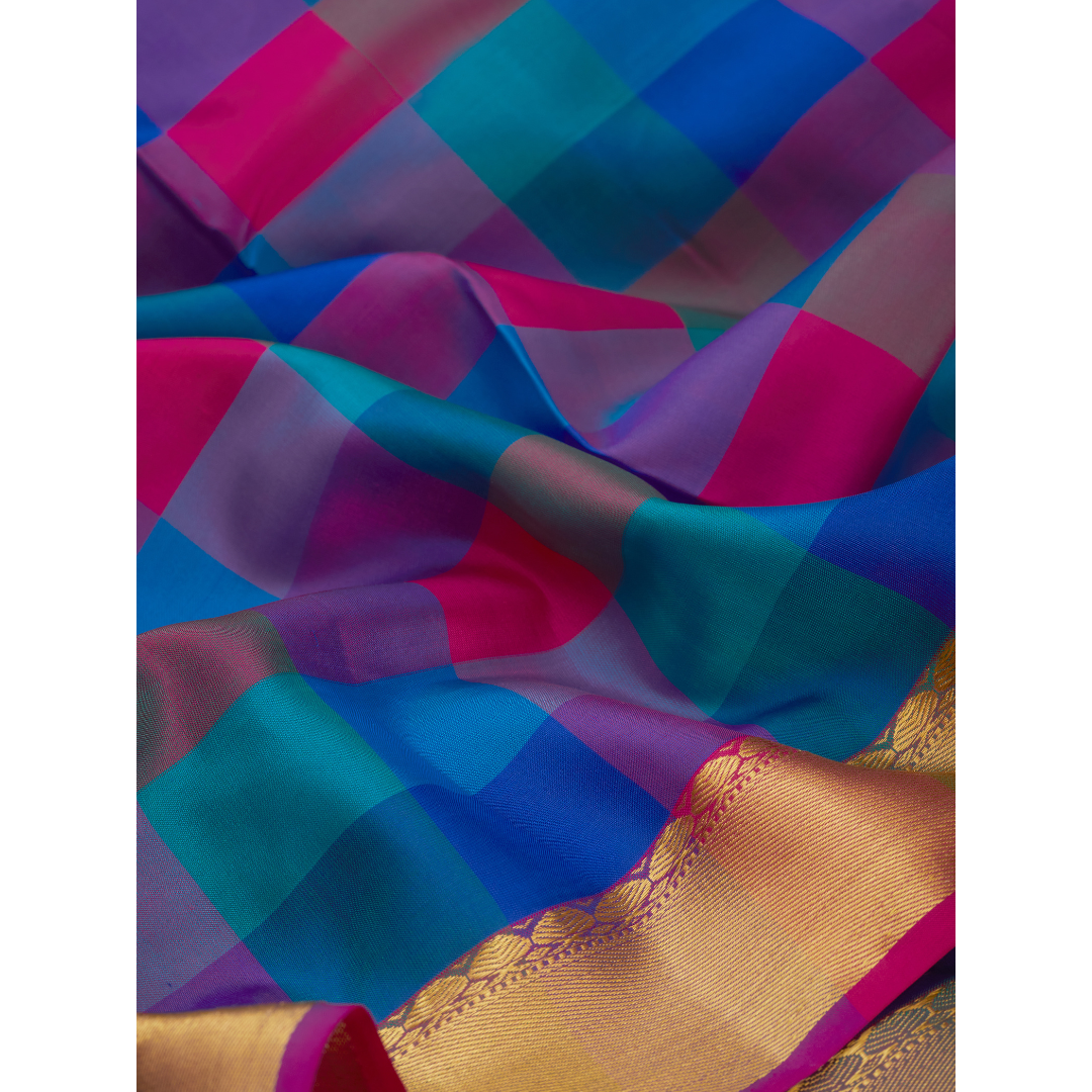 Multicolor 9 Yards Kanchivaram Silk Saree