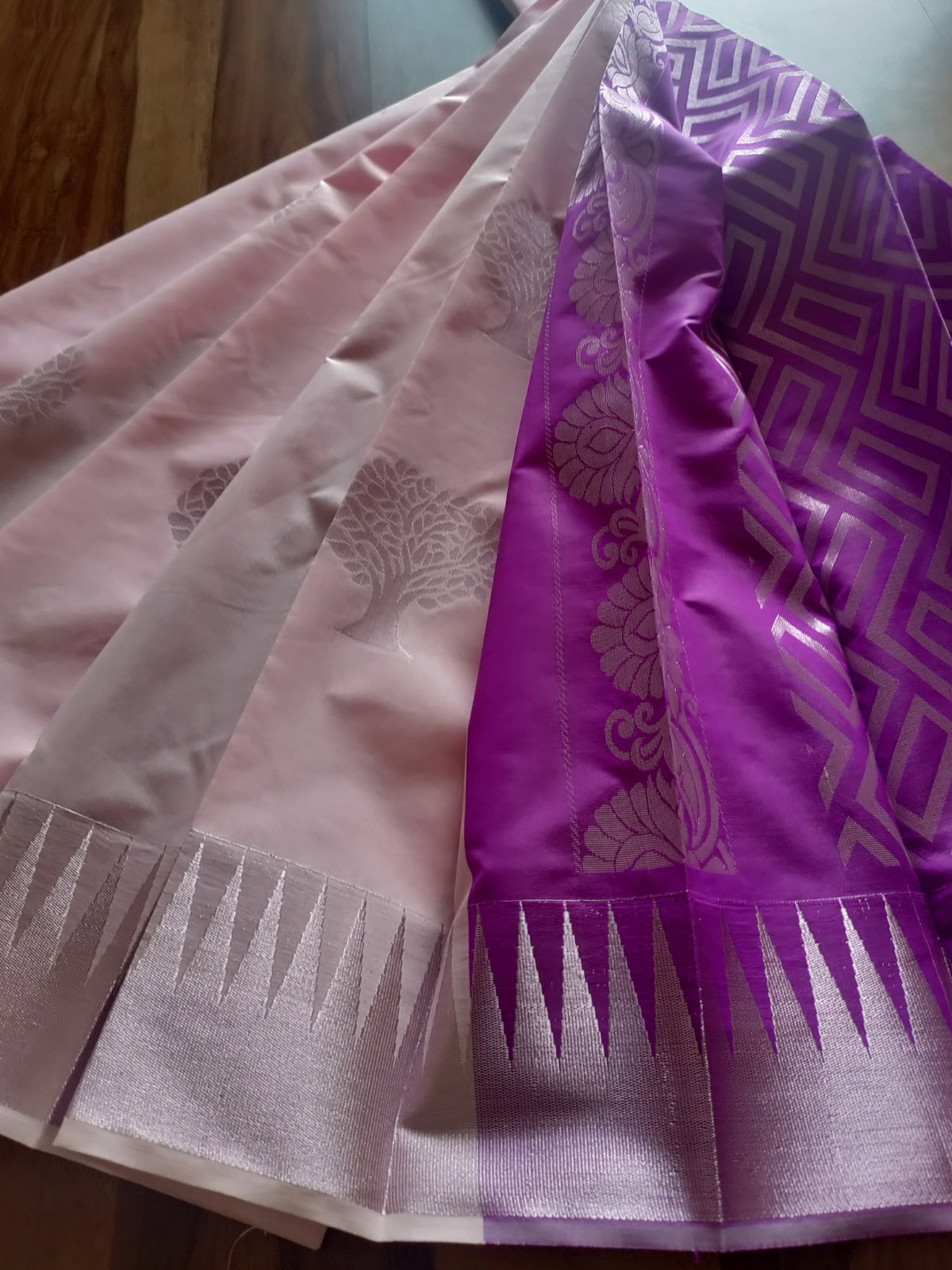 Baby Pink Semi Silk Cotton Saree