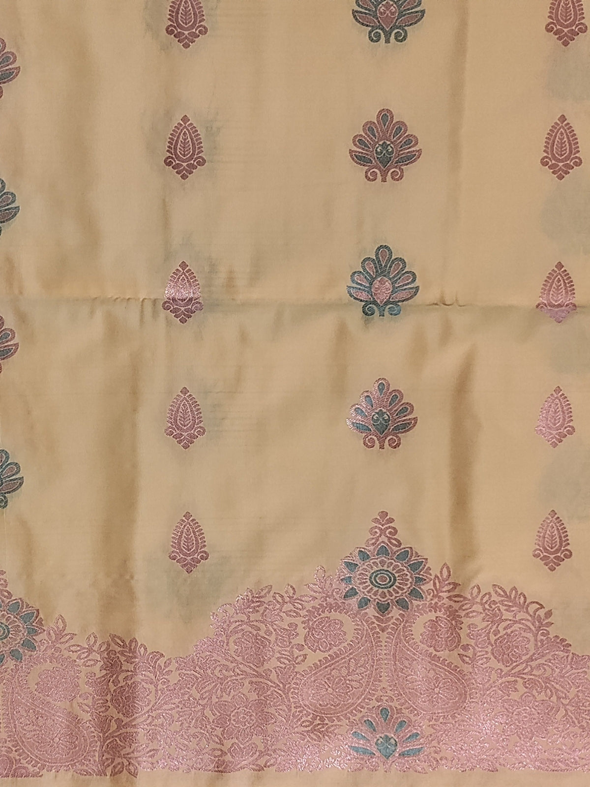 Cream Semi Soft Silk Saree