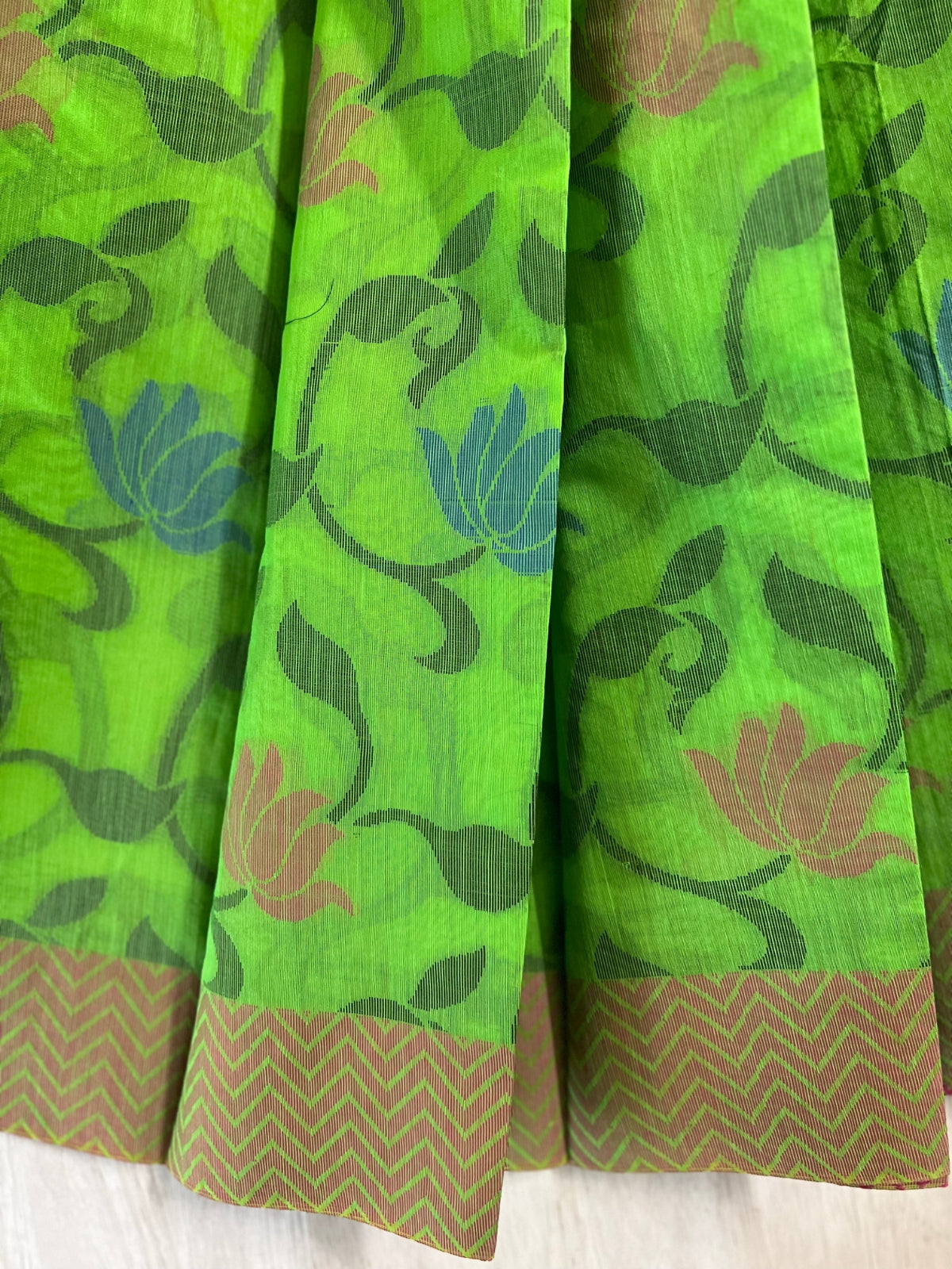 Green Semi Silk Cotton Saree