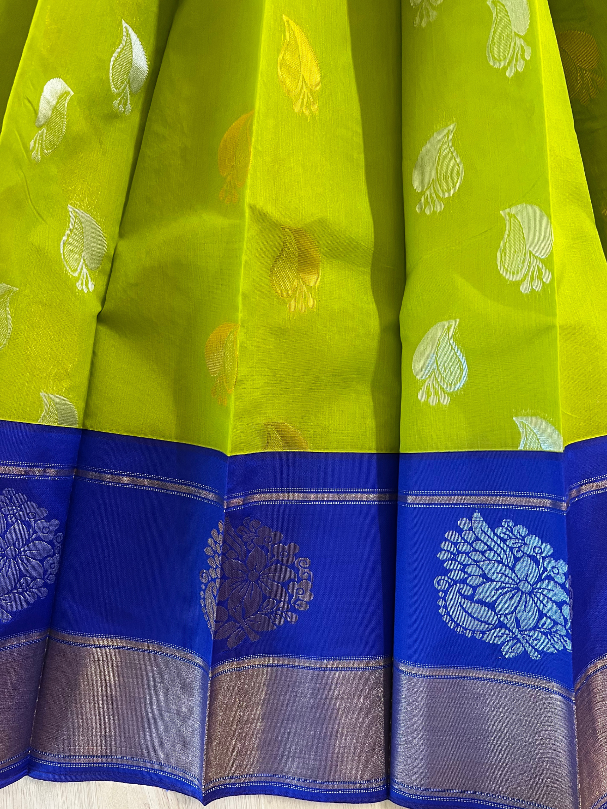 Green Semi Silk Cotton Saree