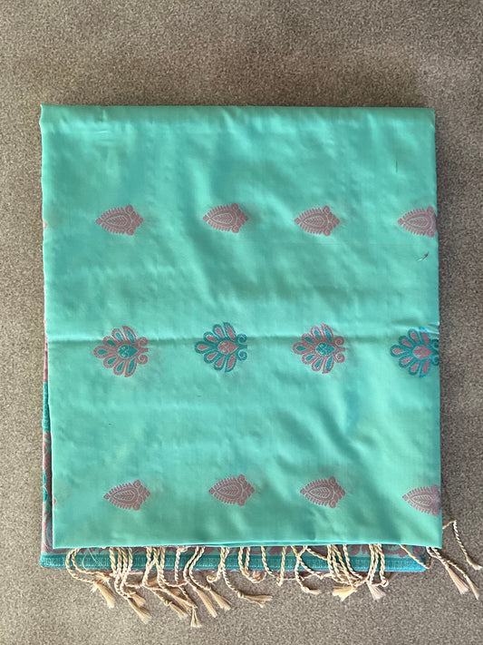 Light Blue Semi Soft Silk Saree