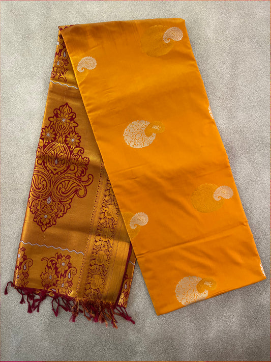 Orange Semi Soft Silk Saree
