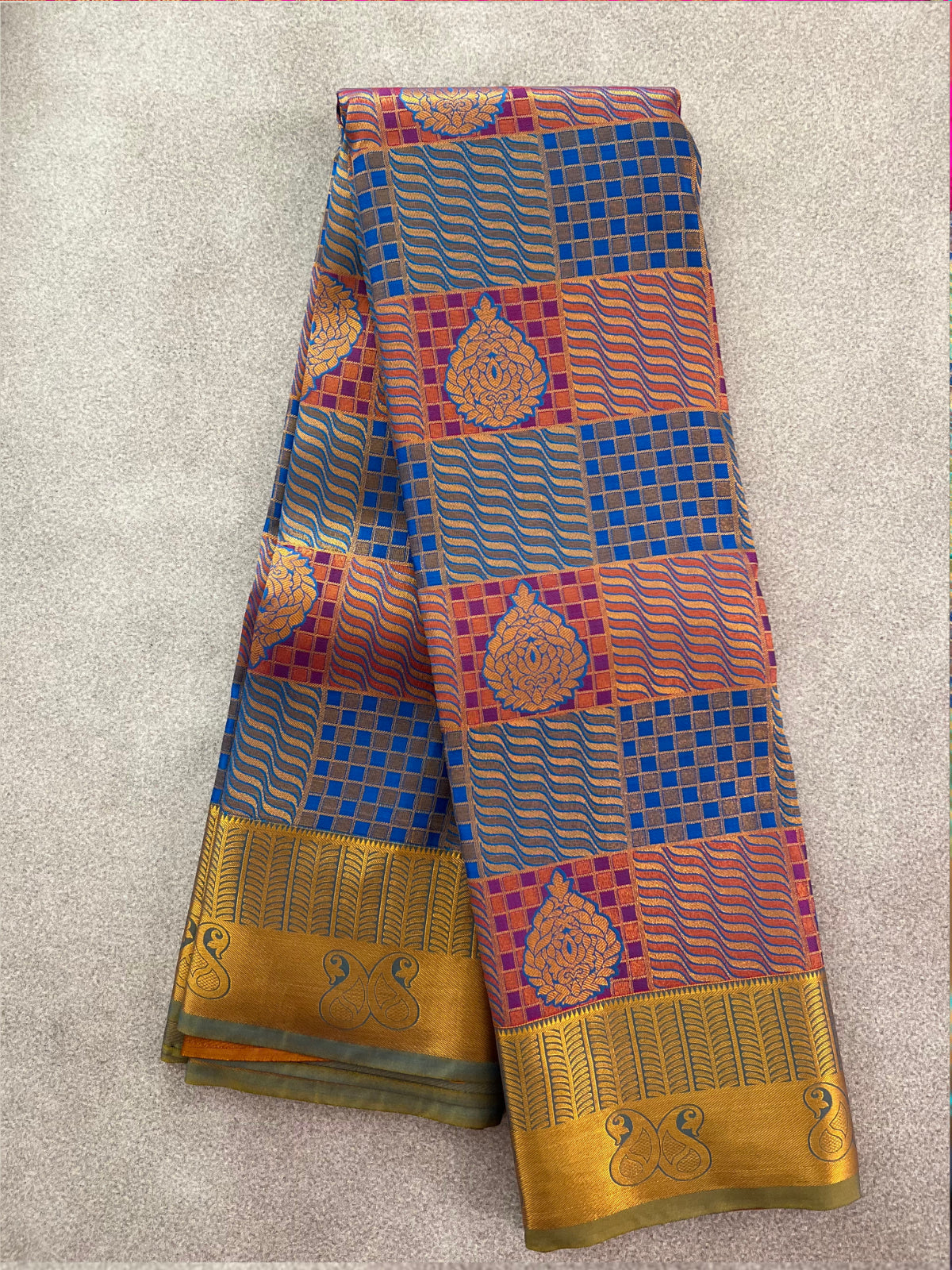 Multicolour Semi Silk Saree