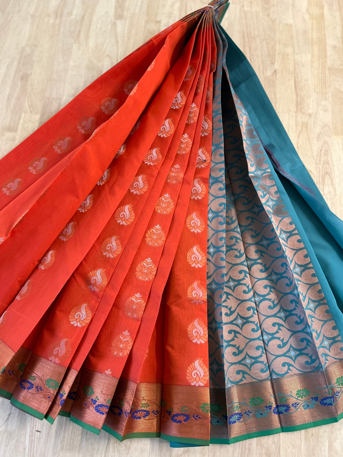 Coral Semi Silk Cotton Saree