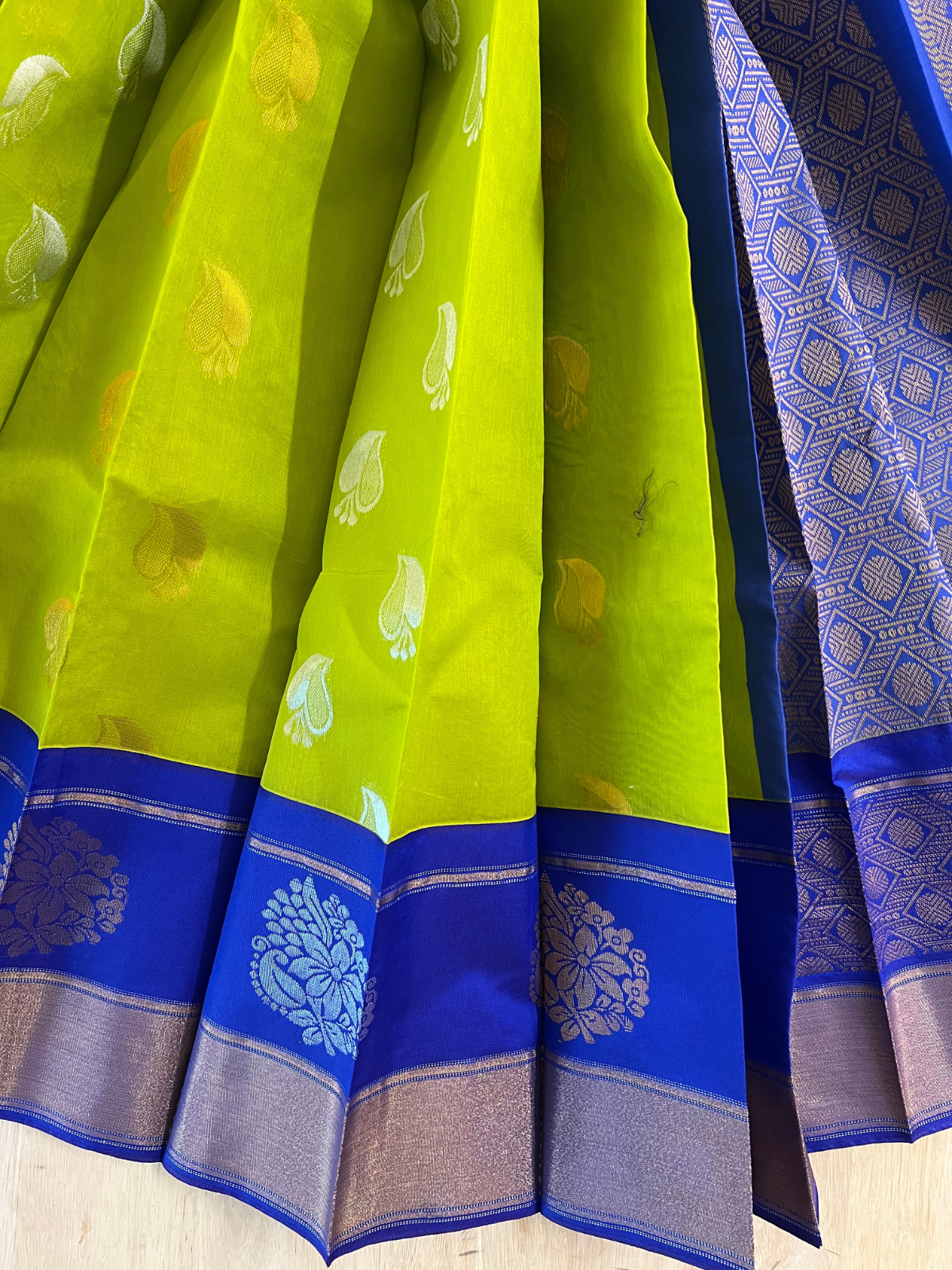 Green Semi Silk Cotton Saree
