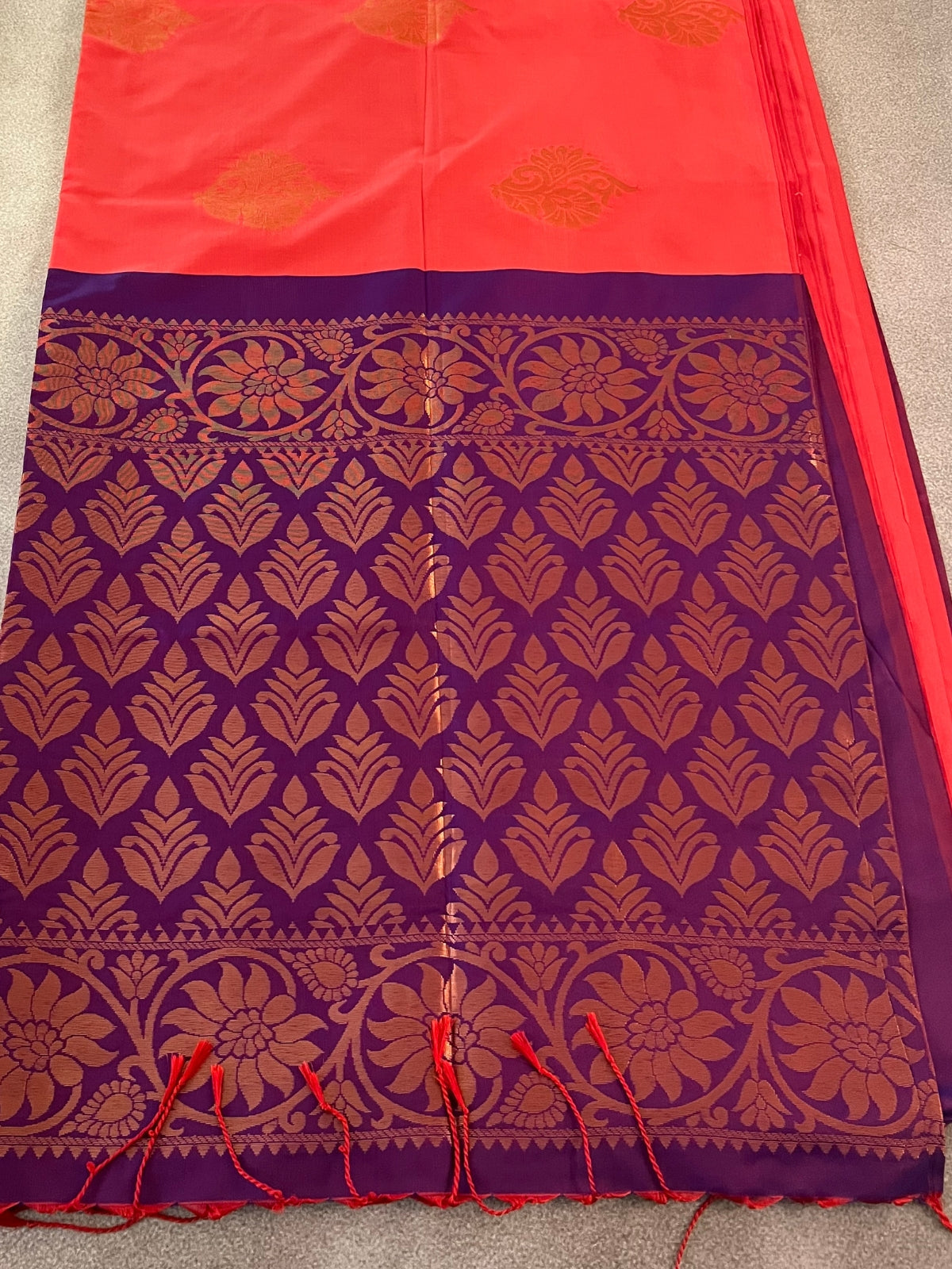 Coral Semi Soft Silk Saree