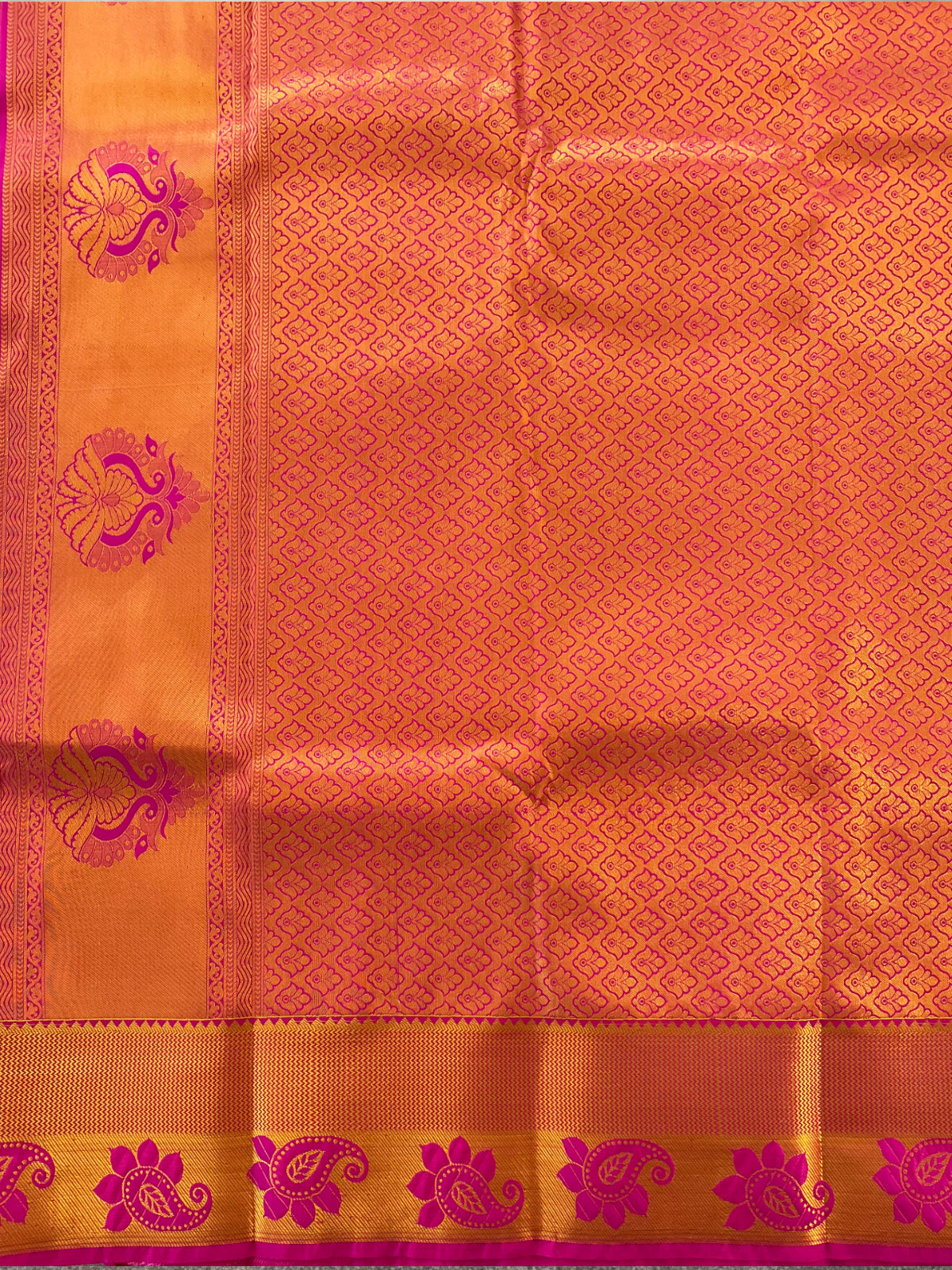 Orange Semi Silk Saree