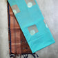 Sea Blue Yellow Semi Soft Silk Saree