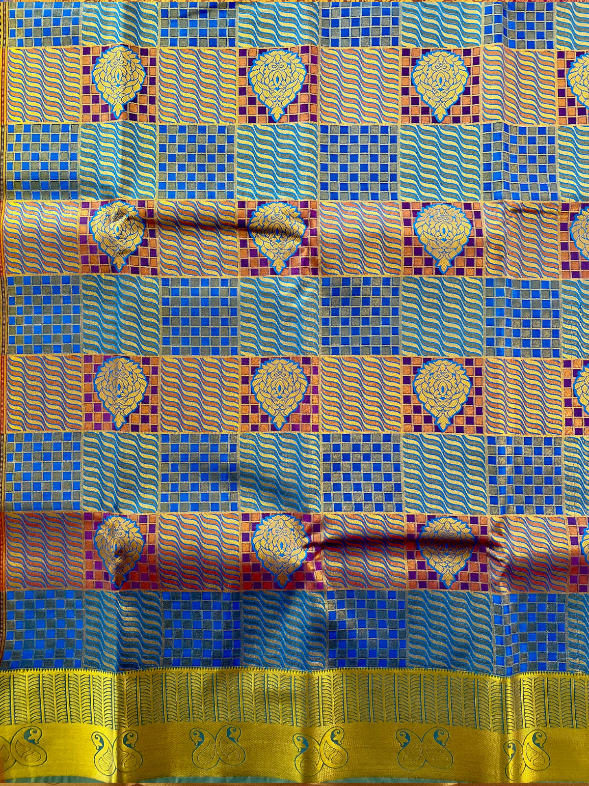 Multicolour Semi Silk Saree
