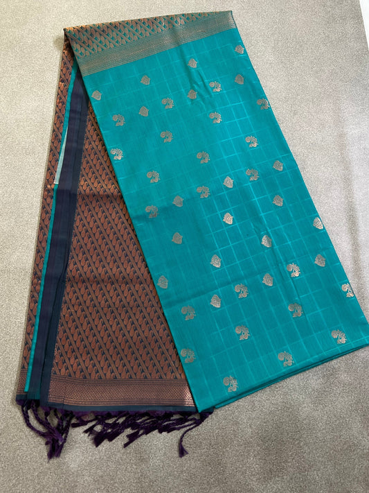 Green Semi Silk Soft Saree