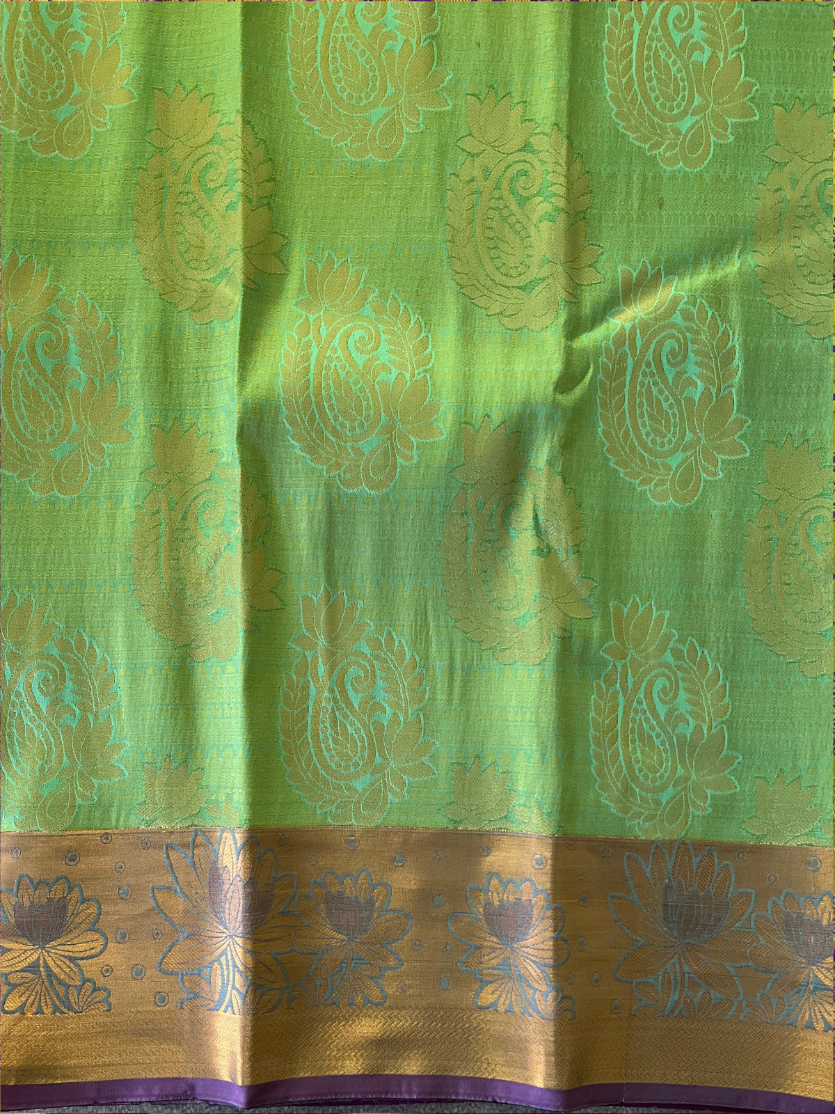 Light Green Semi Silk Saree