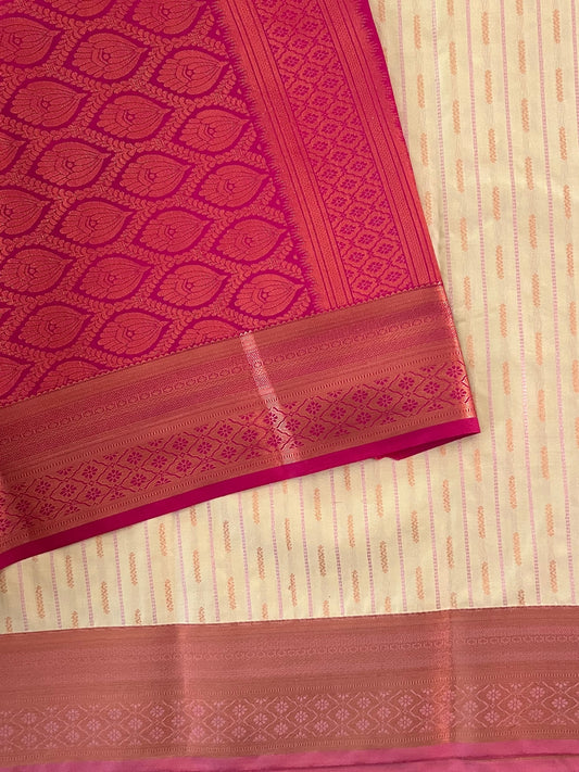 Off White Semi Silk Saree