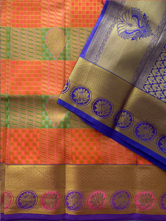 Multicolour Semi Silk Saree