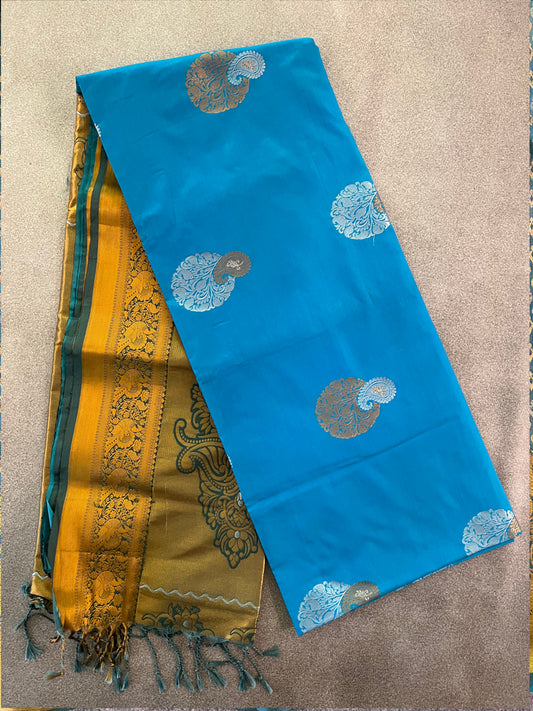 Blue Semi Soft Silk Saree