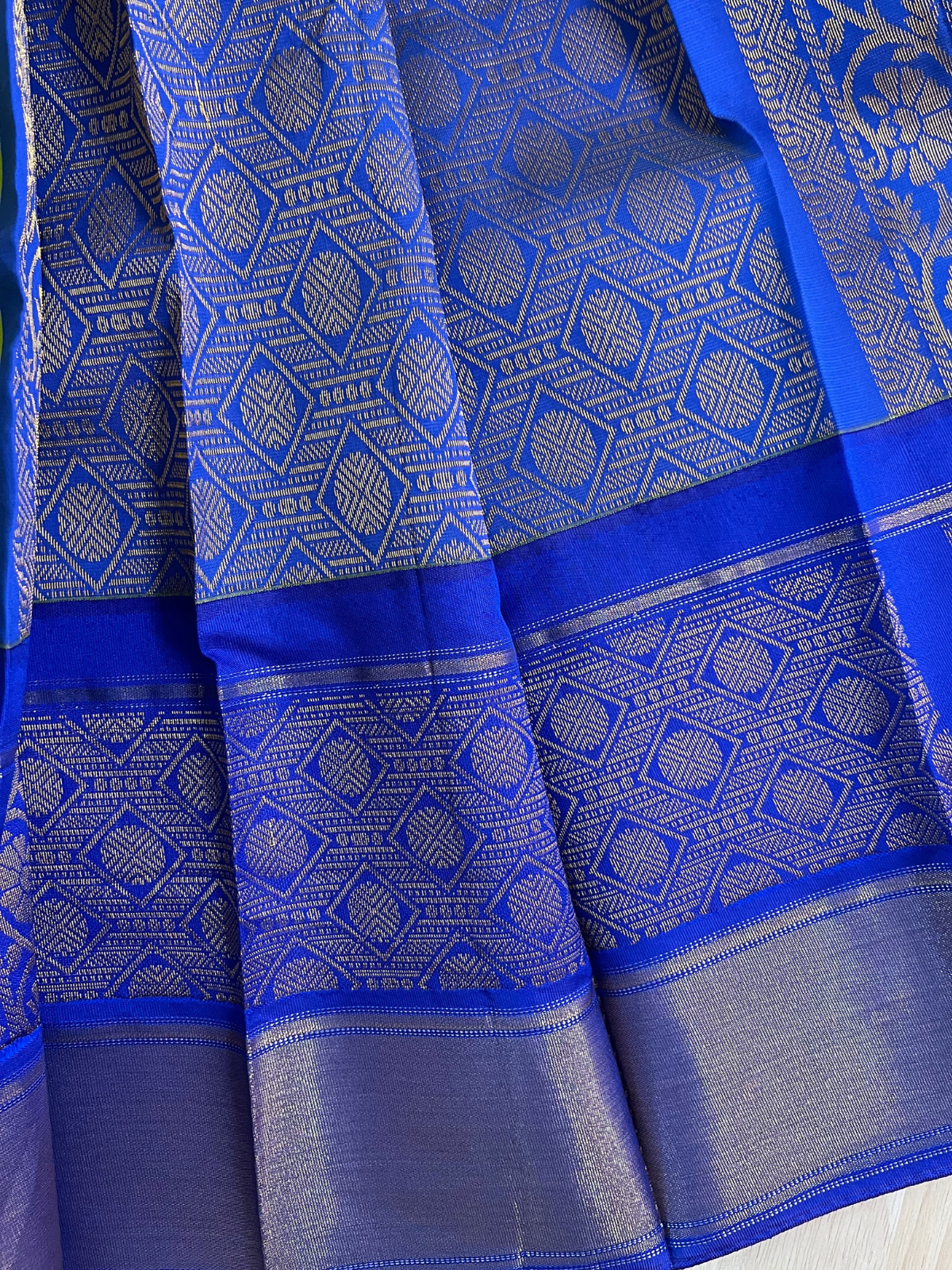 Green Semi Silk Cotton Saree
