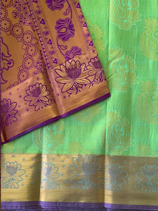 Light Green Semi Silk Saree