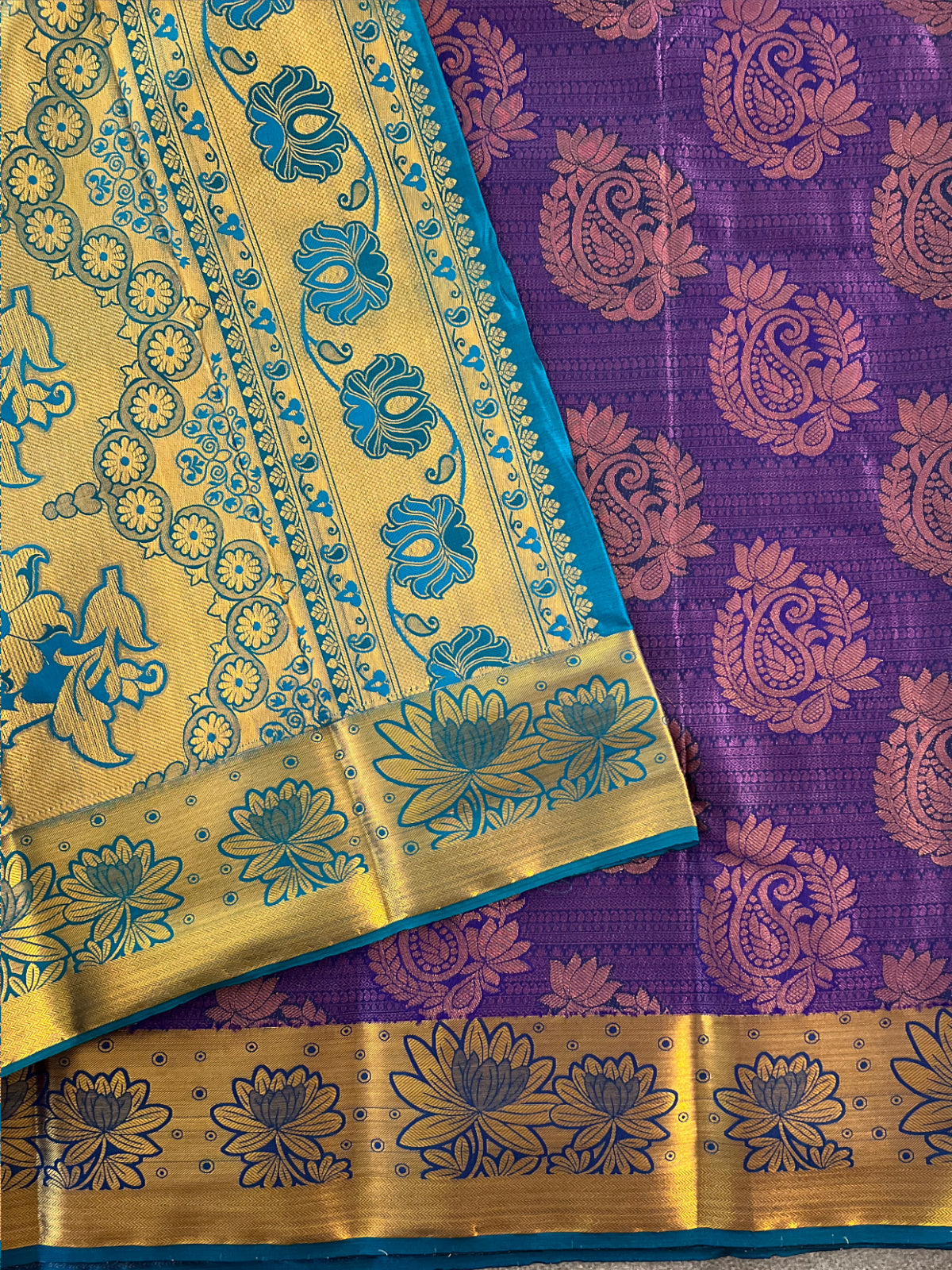 Violet Semi Silk Saree