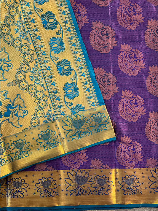 Violet Semi Silk Saree