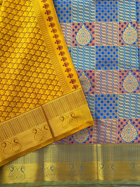Multicolour Semi Silk Saree