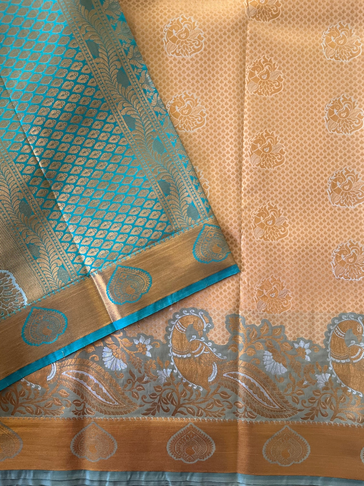 Off White Semi Silk Saree