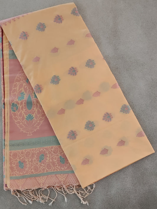 Cream Semi Soft Silk Saree