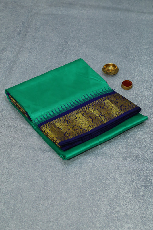 Mayil Pettu Korvai Pure Silk Madisar 10 Yards