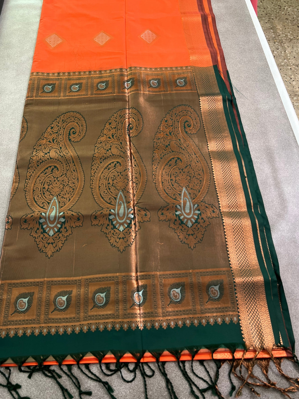 Orange Semi Soft Silk Saree