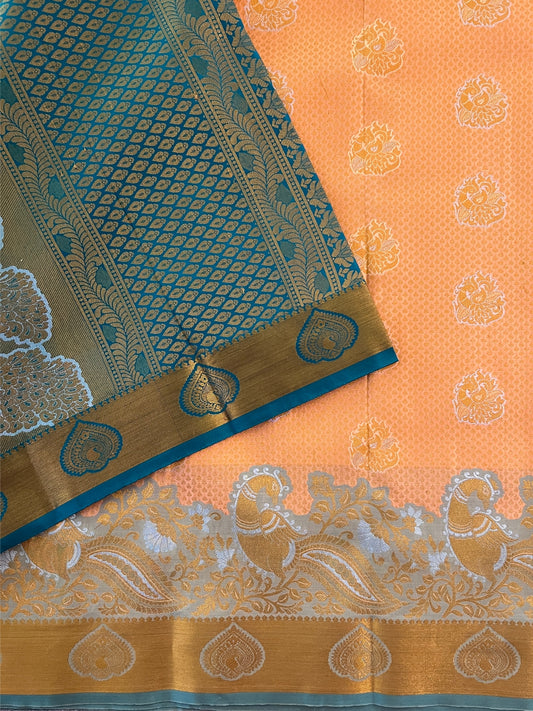 Orange Semi Silk Saree