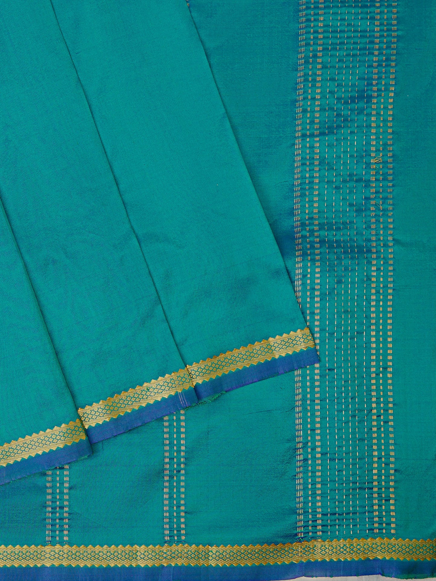 Peacock Blue 9 Yards Kanchivaram Silk Saree