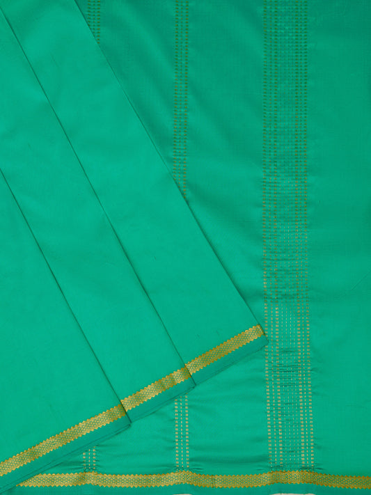 Parrot Green 9 Yards Kanchivaram Silk Saree