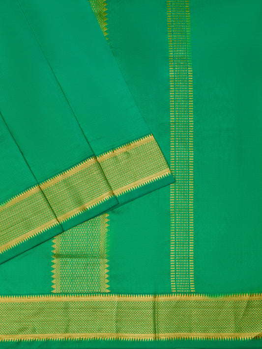 Parrot Green 9 Yards Kanchivaram Silk Saree