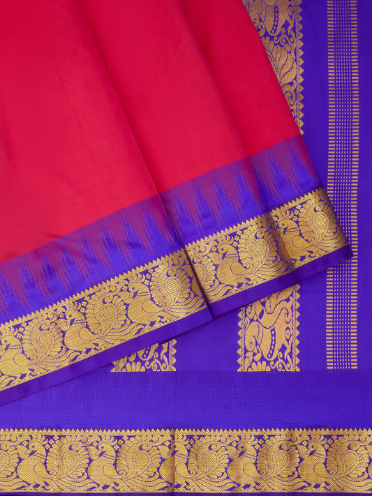 Vani Rani with Violet 9 Yards Kanchivaram Silk Saree