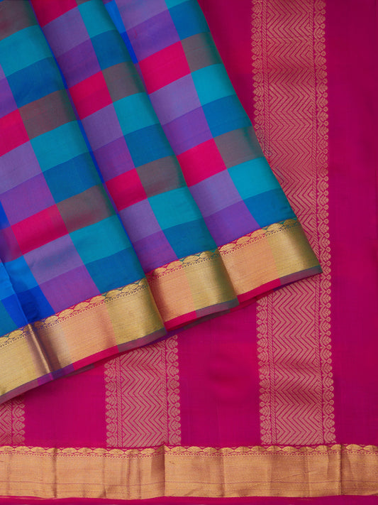 Multicolor 9 Yards Kanchivaram Silk Saree