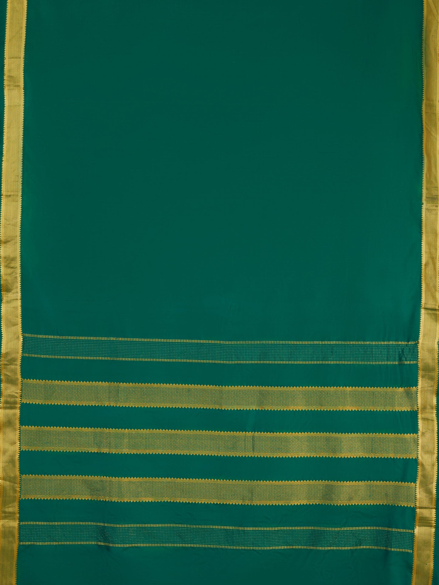Bottle Green 9 Yards Kanchivaram Silk Saree