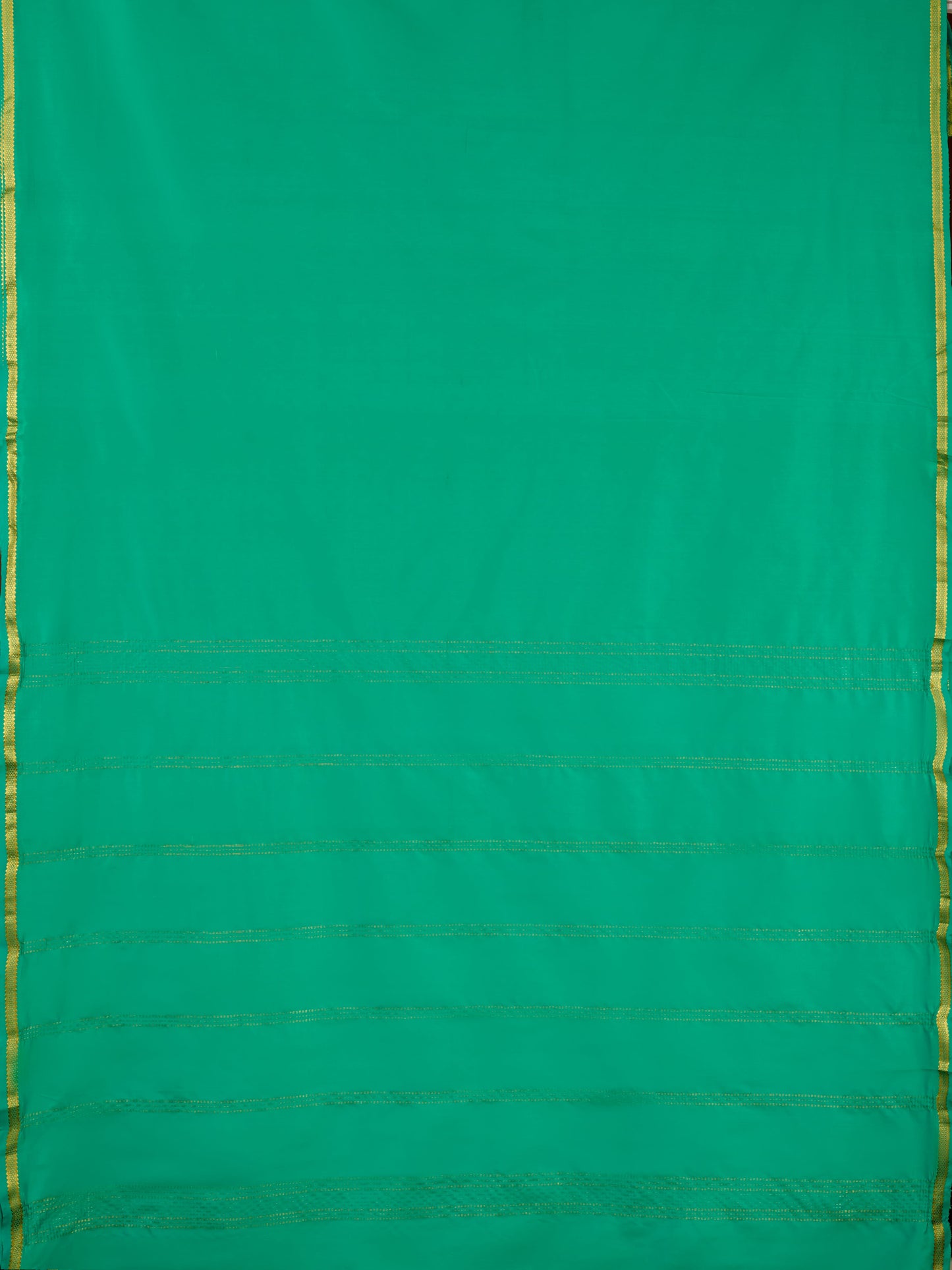 Parrot Green 9 Yards Kanchivaram Silk Saree