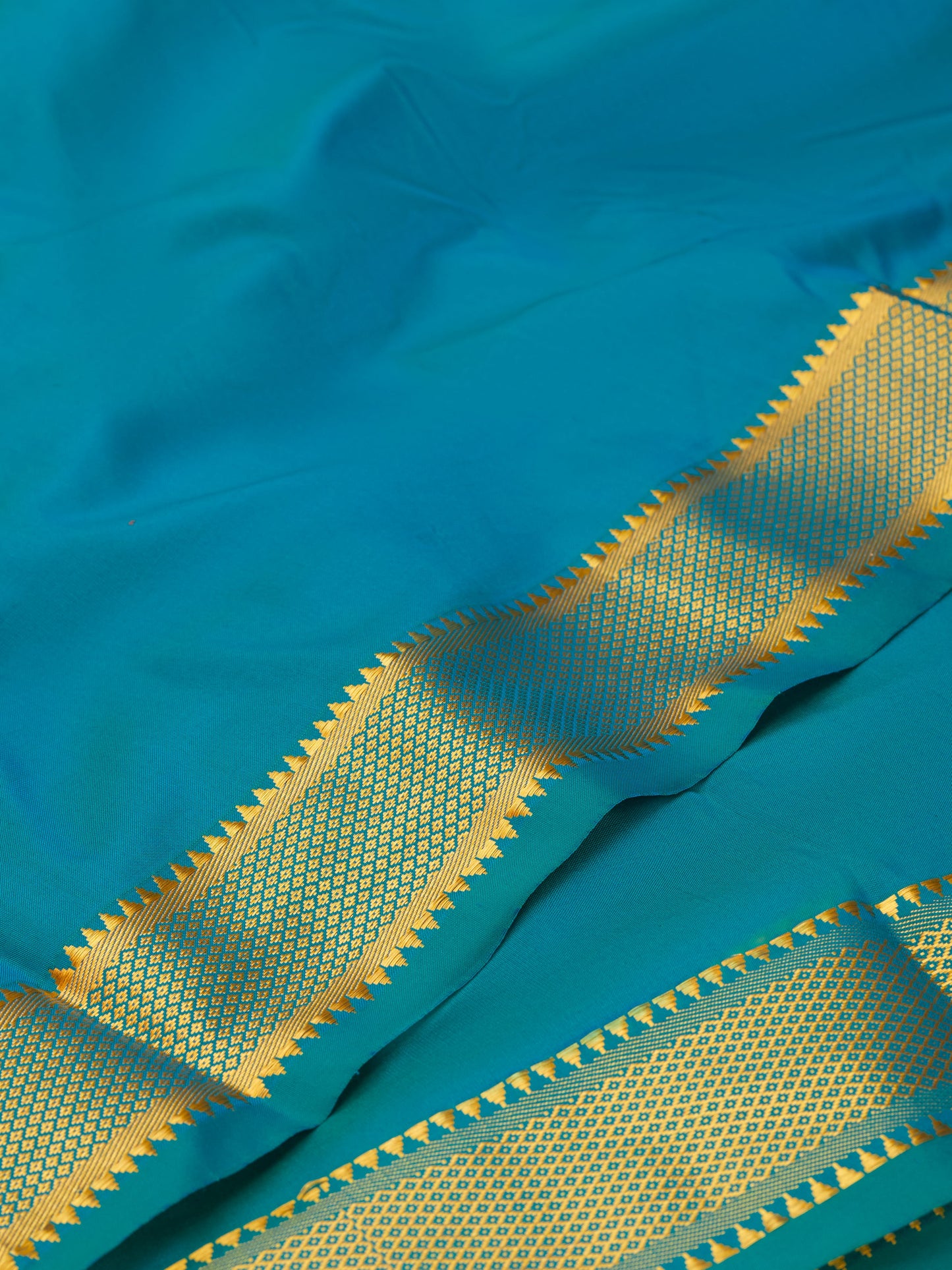 Anandha Blue 9 Yards Kanchivaram Silk Saree